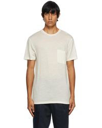 King & Tuckfield Kingtuckfield Off- Merino Wool Pocket T-shirt - White