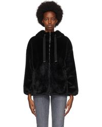 Herno Pull a capuche en fourrure synthetique noir