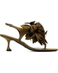 Proenza Schouler - Khaki Tee Thong Flower Heeled Sandals - Lyst