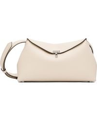 TOTEME - Off- T-Lock Grained-Leather Clutch - Lyst