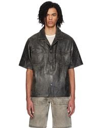 Guess USA - Distressed Leather Shirt - Lyst