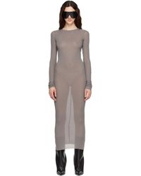 Rick Owens - Taupe Tower Rib Ls Midi Dress - Lyst