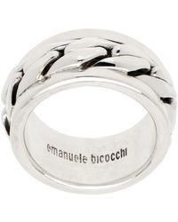 Emanuele Bicocchi - Bague Argentée À Ornement En Chaine Exclusive À Ssense - Lyst