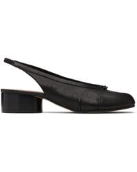Maison Margiela - Chaussures De Style Ballerine À Talon Noires À Bout Tabi - Lyst