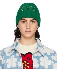 KENZO - Green College Patch Beanie - Lyst