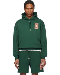 CASABLANCA Gothic Stacked-Logo Hoodie in Green for Men | Lyst
