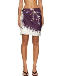Versace - Printed Silk Twill Wrap Miniskirt - Lyst