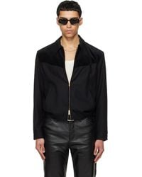 Tonywack - Wool Velvet Trimmed Blouson Jacket - Lyst
