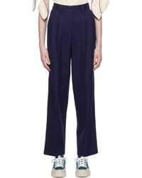 See By Chloé - Navy Wide-leg Trousers - Lyst