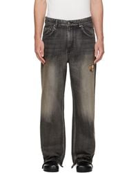 we11done - Repaired Check Denim Jeans - Lyst