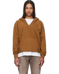 Les Tien - Tan Heavyweight Raw Cropped Hoodie - Lyst