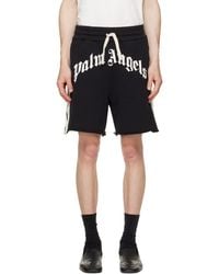 Palm Angels - Curved Logo Track Sweat Shorts - Lyst