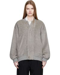 Lauren Manoogian - Ssense限定 グレー ブラッシュド ボンバージャケット - Lyst