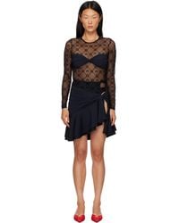 Marine Serre - Monogram Mesh Flock Ruffles Minidres - Lyst