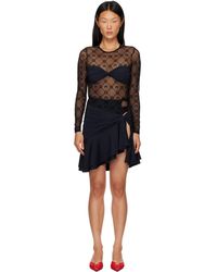 Marine Serre - Monogram Mesh Flock Ruffles Minidress - Lyst