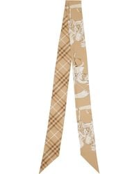 Burberry - Skinny Archive Knight Silk Skinny Scarf - Lyst