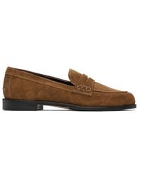 Aeyde - Tan Oscar Suede Loafers - Lyst