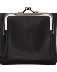 Yohji Yamamoto - Portefeuille Noir À Fermoir Bisou - Lyst