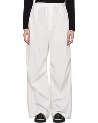 MM6 by Maison Martin Margiela - Off-white Drawstring Trousers - Lyst