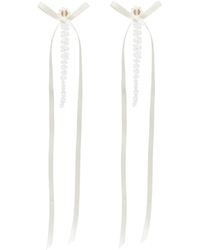 Simone Rocha - Off-white Bow Ribbon Drip Earrings - Lyst
