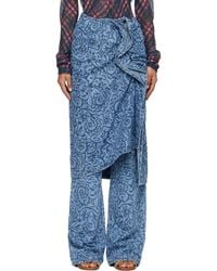 Dries Van Noten - Floral Denim Midi Skirt - Lyst