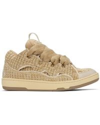 Lanvin - ベージュ Raffia Curb スニーカー - Lyst