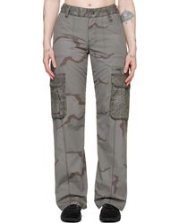 Marine Serre - Pantalon gris en tissu antidéchirures suprarecyclé à motif camouflage - Lyst