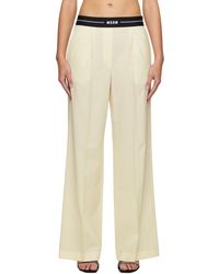 MSGM - Off-white Suiting Trousers - Lyst