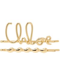 Chloé - Logo Hair Clip Set - Lyst