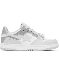 A Bathing Ape - White & Gray Sk8 Sta #5 Sneakers - Lyst