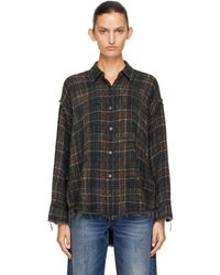 R13 - Shredded Seam Drop Neck Reversible Shirt - Lyst