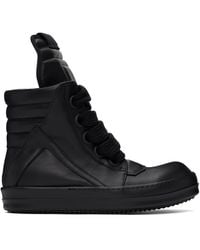 Rick Owens - Geobasket Sneakers In Black Leather - Lyst