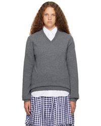 Comme des Garçons - Comme Des Garçons Shirt Gray V-neck Sweater - Lyst