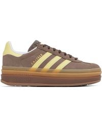 adidas Originals - Baskets Gazelle Brun Et Jaune À Plateforme - Lyst