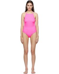 Balenciaga Logo One-piece Swimsuit - Pink