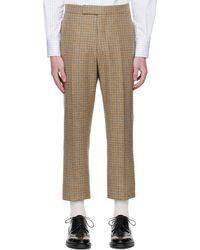 Thom Browne - Tan Backstrap Gunclub Check Cheviot Tweed Trousers - Lyst
