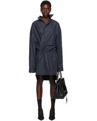 Balenciaga - Robe Chemise Courte Bleu Marine - Lyst