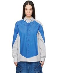 JW Anderson - ホワイト&ブルー トロンプルイユ シャツ - Lyst