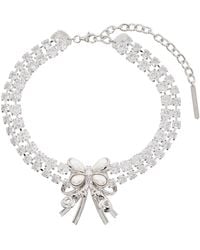 ShuShu/Tong - Silver Pearl Butterfly Flower Necklace - Lyst