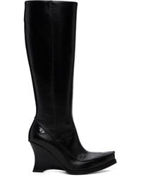 DIESEL - D-Lucette-Knee-High Leather Boots - Lyst
