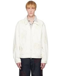Dries Van Noten - Off- Embroidered Pattern Denim Jacket - Lyst