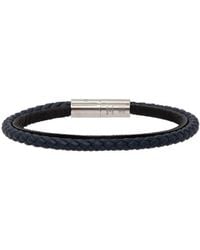 Giorgio Armani - Navy & Black Leather Bracelet - Lyst