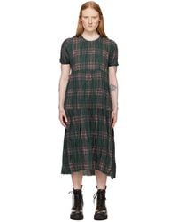 R13 - Robe midi verte à carreaux - Lyst