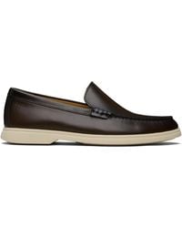 BOSS - Emed-Logo Leather Loafers - Lyst
