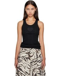 Ganni - Compact Pointelle Rib Jersey Tank Top - Lyst