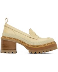 See By Chloé - Ssense Exclusive Beige Mahalia Loafers - Lyst