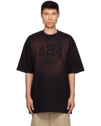 424 - T-shirt noir à logo et effet imprimés - Lyst