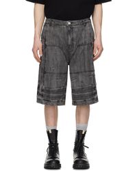 Juun.J - Short Long Gris En Denim À Effet Délavé - Lyst