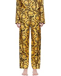 Versace - Pantalon de détente noir et jaune à motif baroque - Lyst