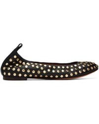 Lanvin - Studs Leather Ballerina Flats - Lyst